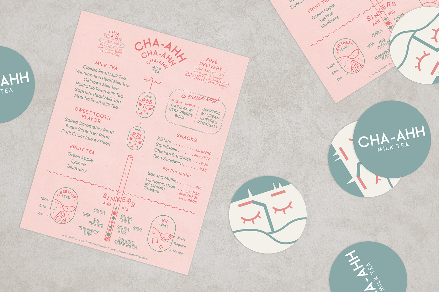 brand identity logo menu Milk Tea visual identity cafe restaurant philippines Boba