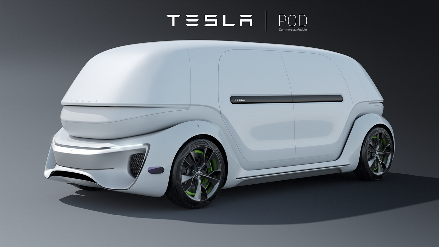 tesla POD Autonomous Vehicle electric thesis masters student car design