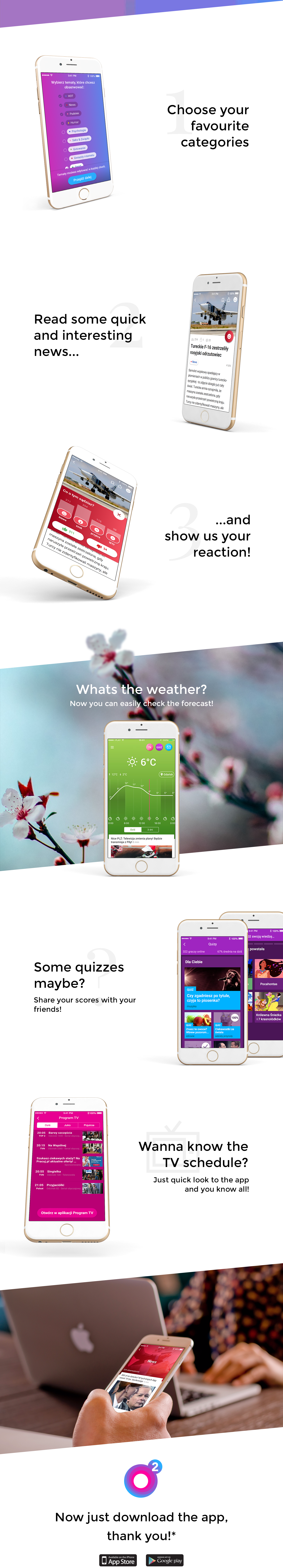 o2 serce internetu app news Quiz weather ios android Native