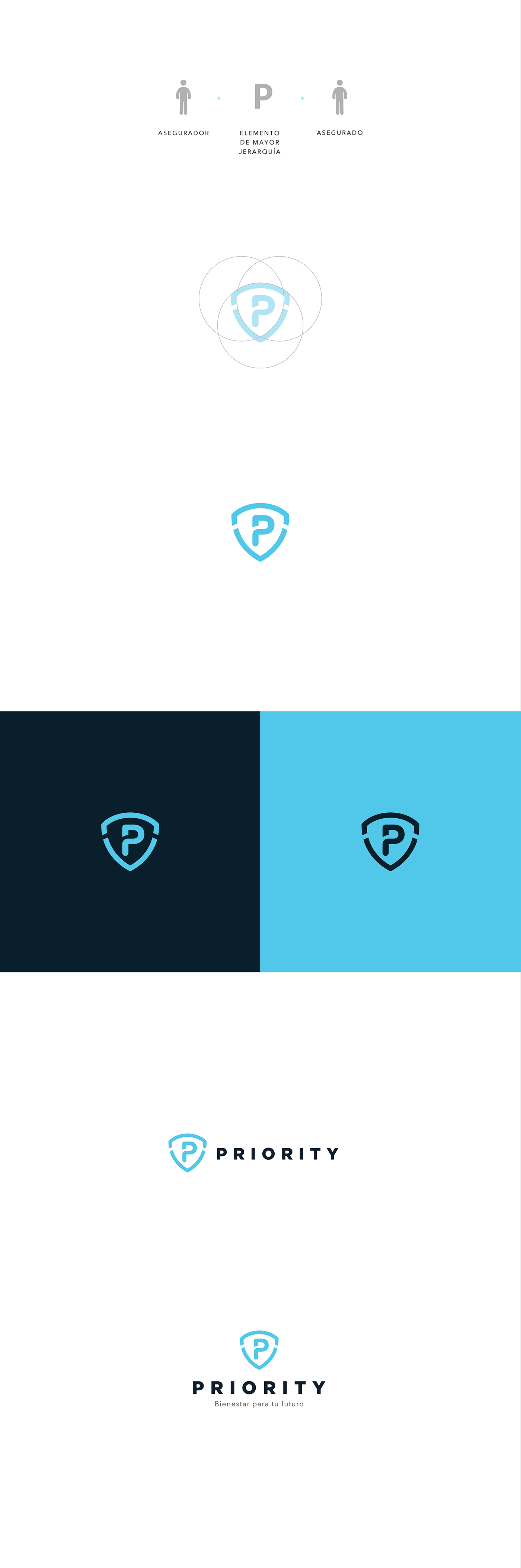 puebla mexico brand branding  insurance symbol shield logo identity letter p