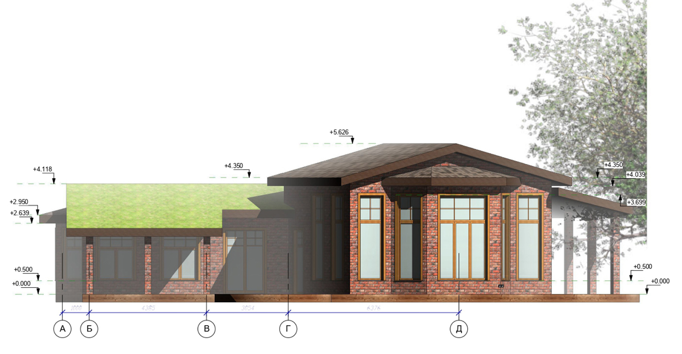 3D architect architecture Autodesk Revit exterior house residental revit Woodhouse artist house