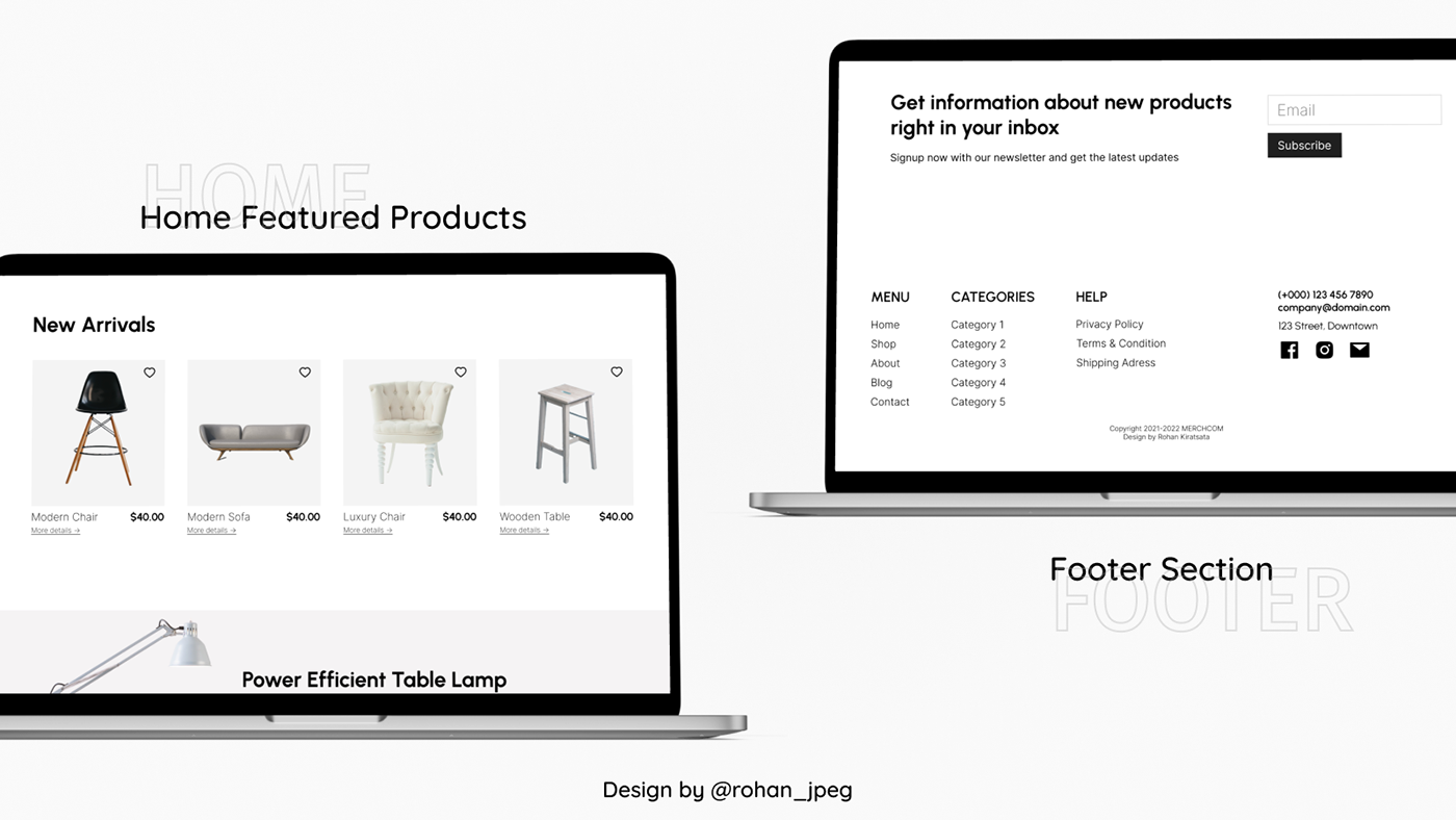 Clean UI ecommerce website Figma furniture design  landing page minimal minimal ui modern UI ui design