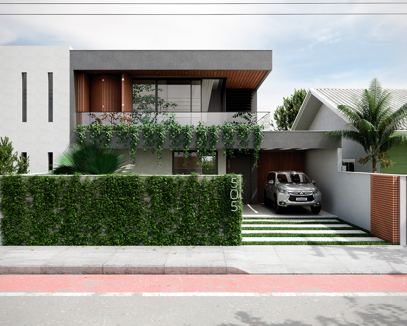 3D architecture fachada SketchUP vray