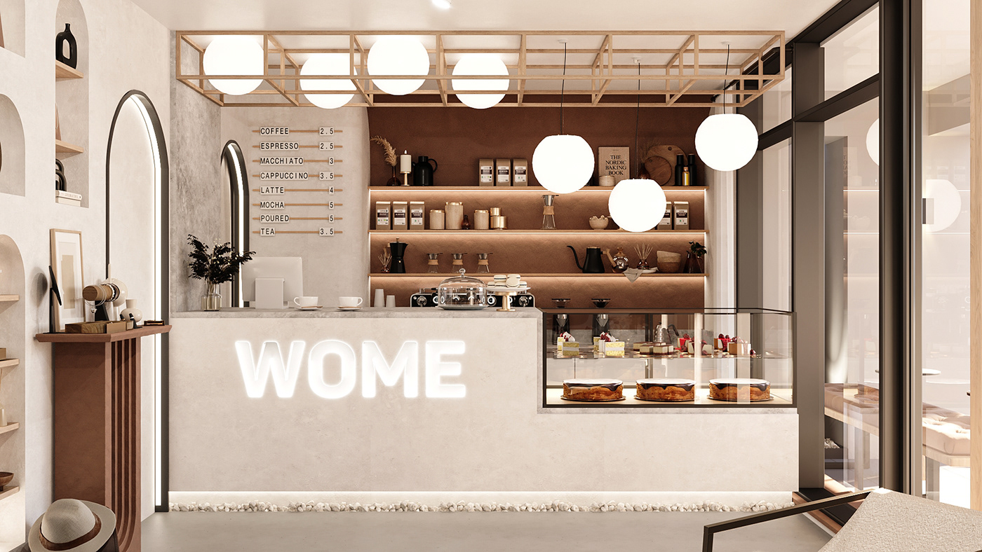 3ds max architecture archviz cafe corona cozy interior design  Render restaurant visualization