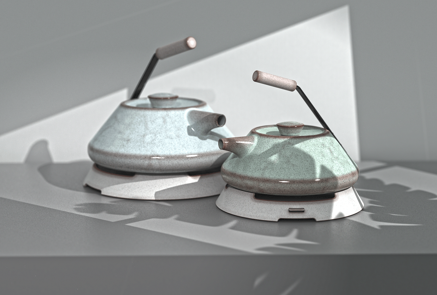 ceramic industrial design  japanese kettle keyshot product design  Render Renderweekly tea pot visualization