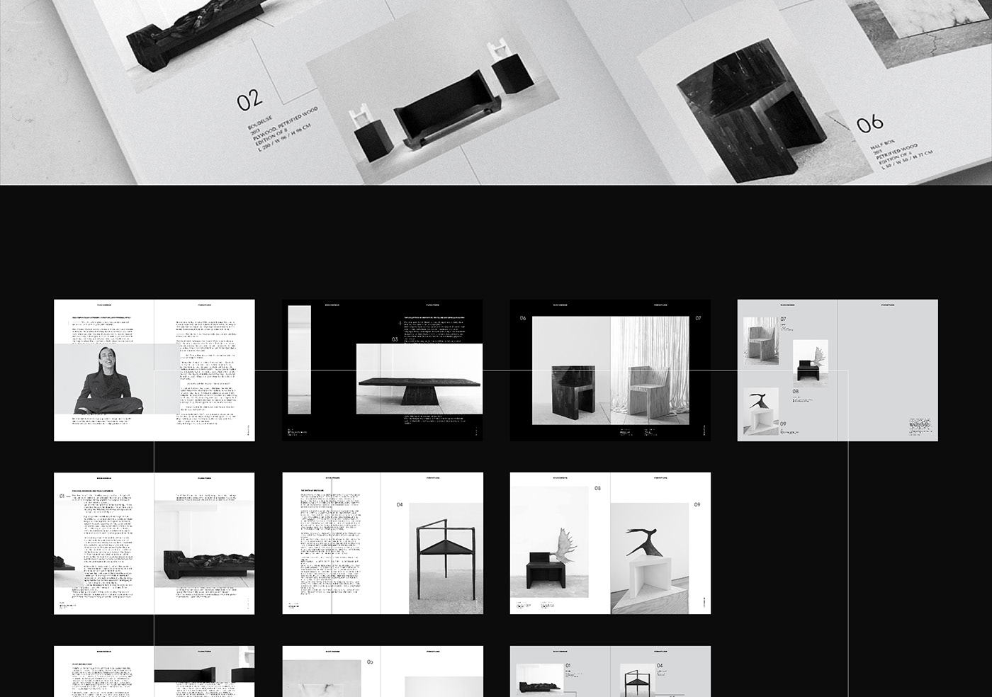 rick owens brochure editorial design  graphic design  furniture minimal branding  book Fashion 
