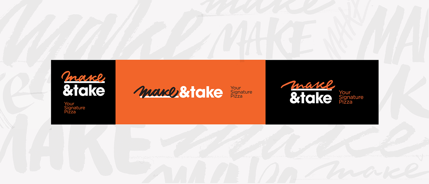 Pizza make&take signature logo visual identity