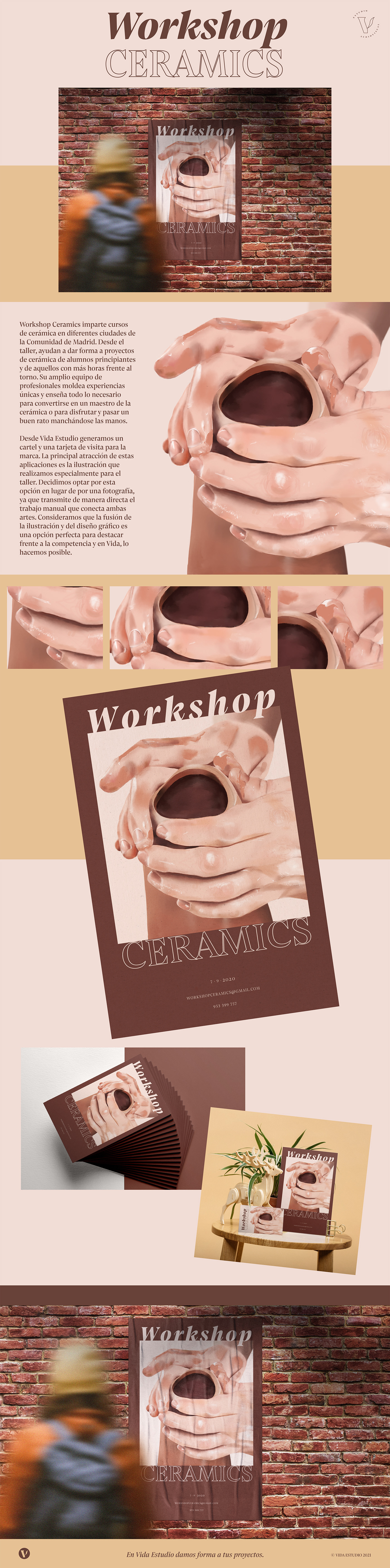 ceramica ceramics  diseño gráfico graphic desing ilustración digital ilustration poster poster desing Tarjetas de visita VIDA ESTUDIO