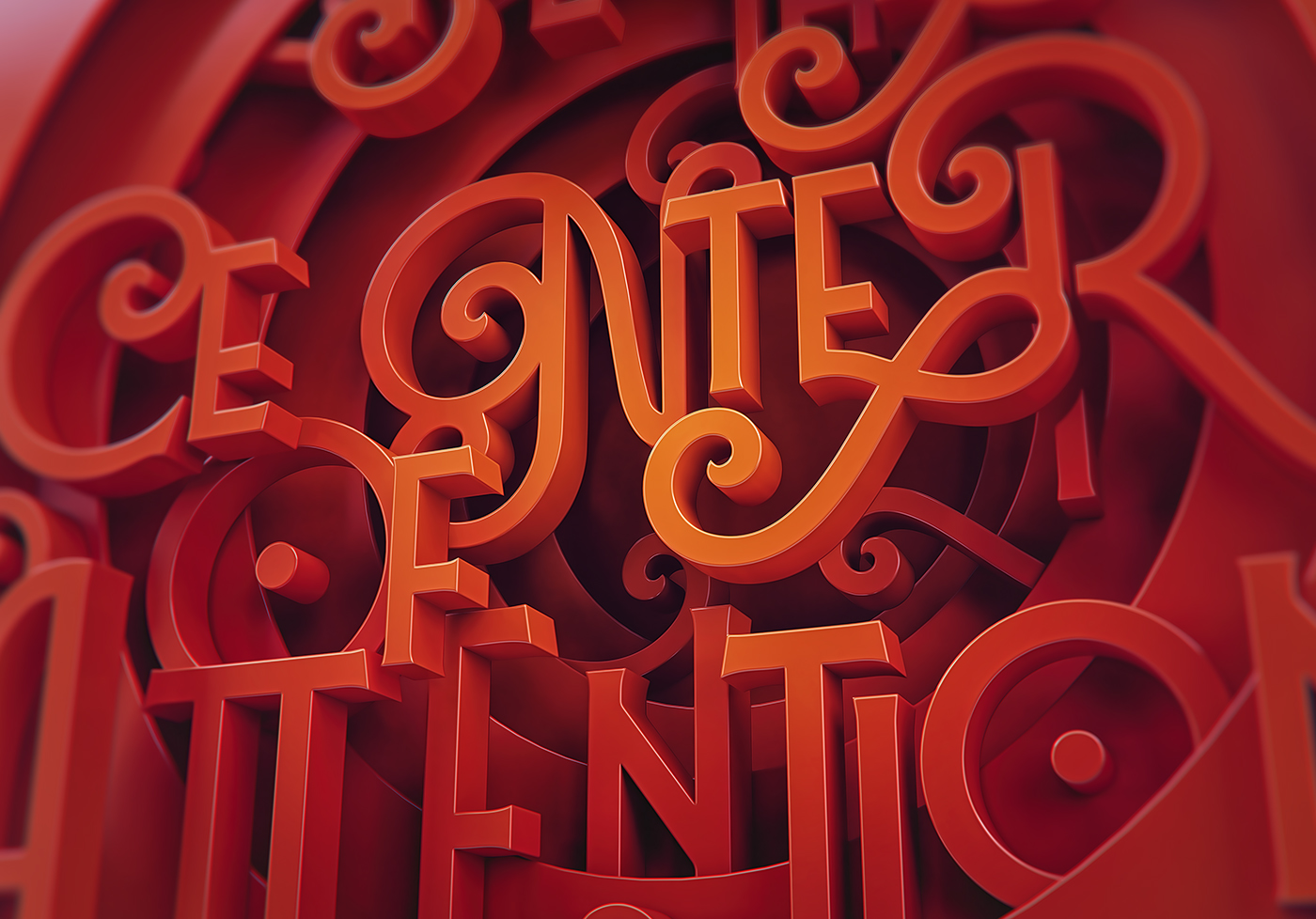 lubalin Lubaline font Typeface typography   3D Appreciation gradient color design