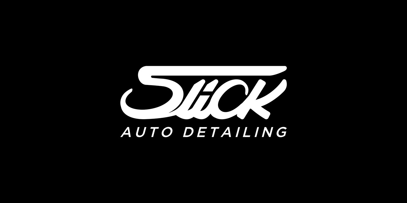 Slick Auto Detailing Logo in white on black background