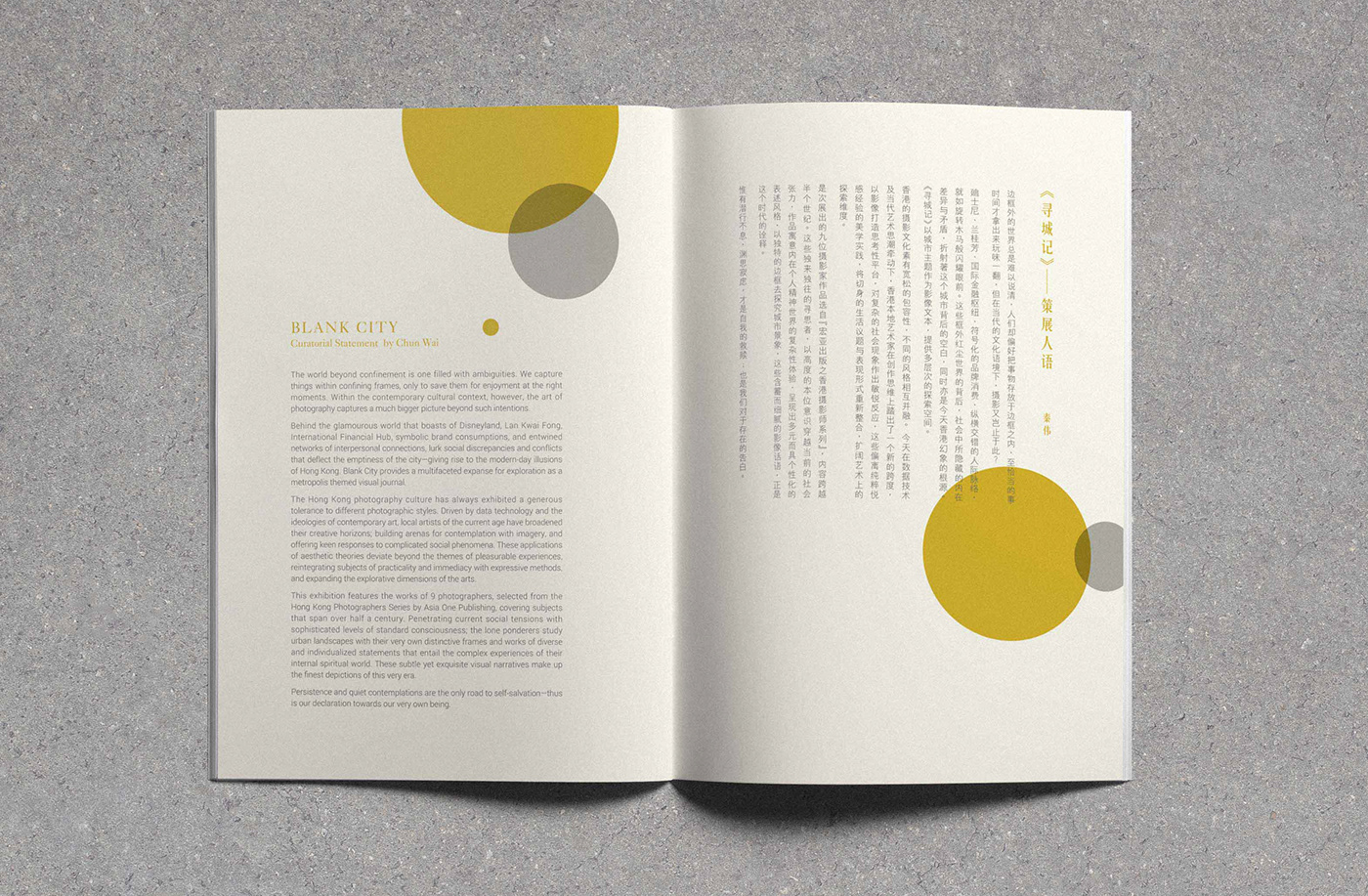 pattern typesetting bilingual photographer circle simple clean vintage brochure Corporate Identity