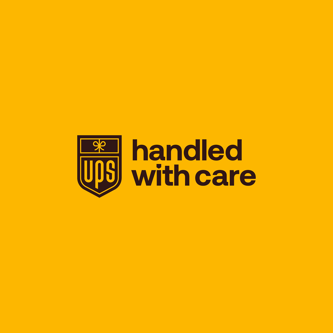badge brand identity branding  design logo Paul Rand redesign ribbon shipping UPS