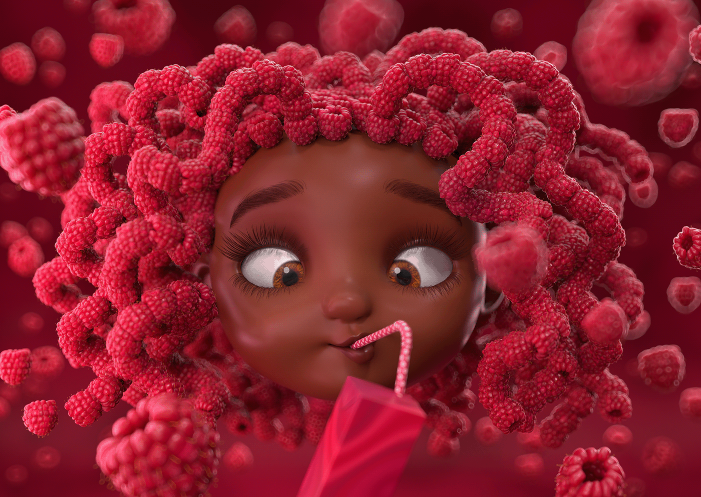 3Dillustration fruits cartoon modo CGI 3D Render color