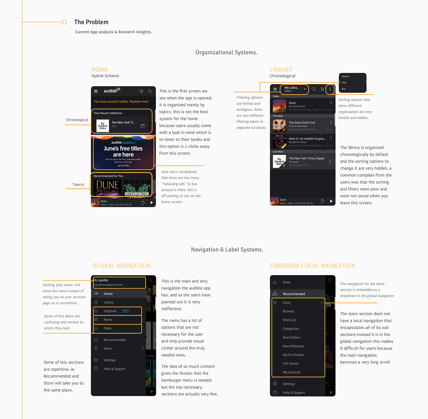 information architecture  ux redesign Amazon audible audiobooks user interface user experience app UI