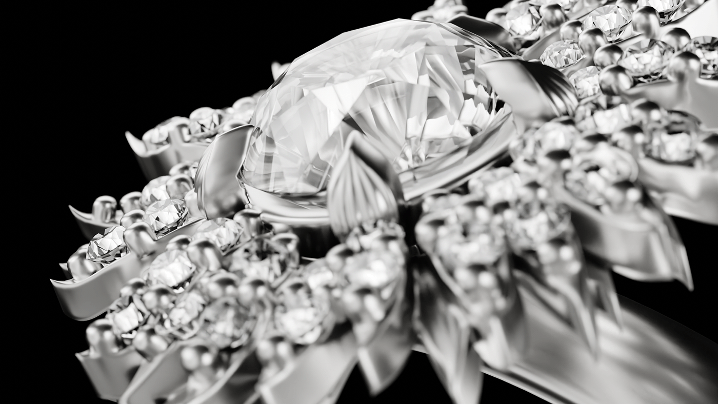 CGI visualization 3D motion design animation  diamond  jewelry Fashion  blender 3d modeling