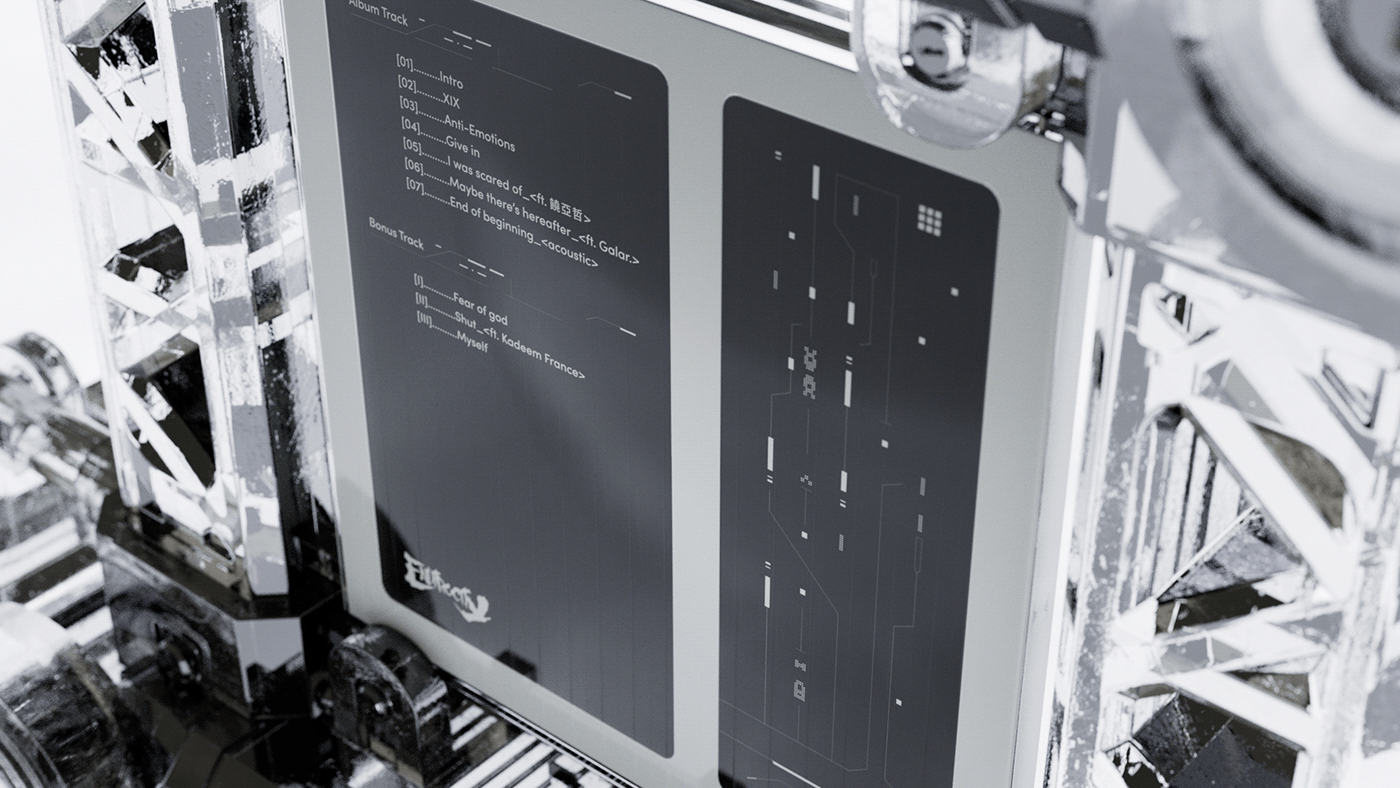 Album albumcover c4d CGI Cyberpunk graphic design  octane Packaging Scifi typography  