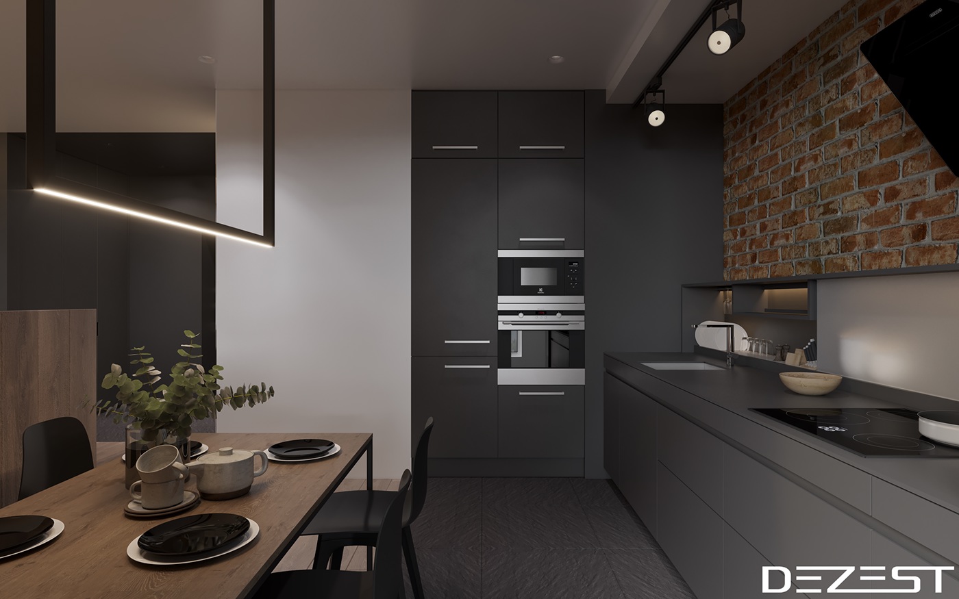 interior design  arcjitecture design ideas contemporary apartement black wood velvet