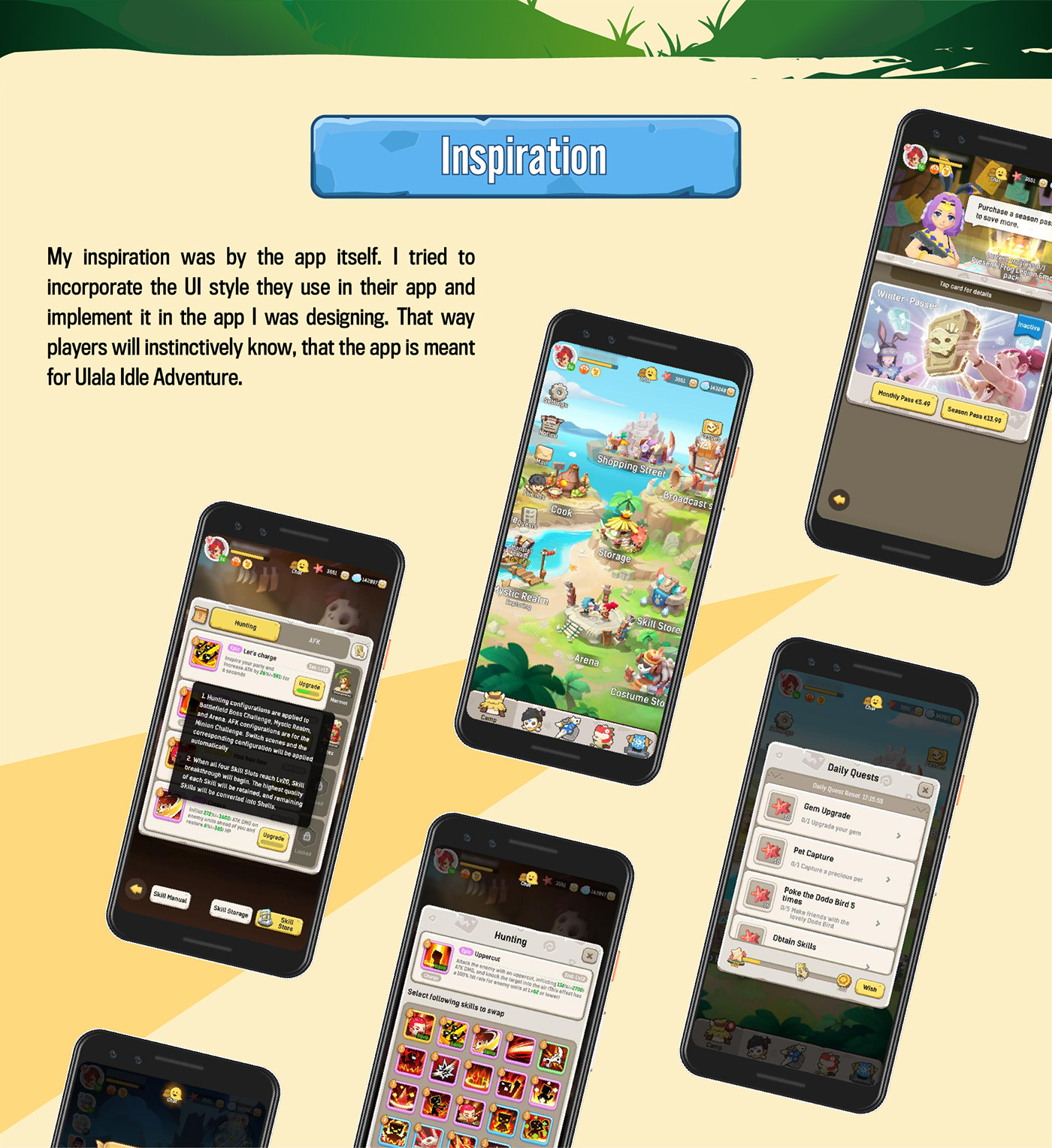 Companion App game design  UI app design ulala