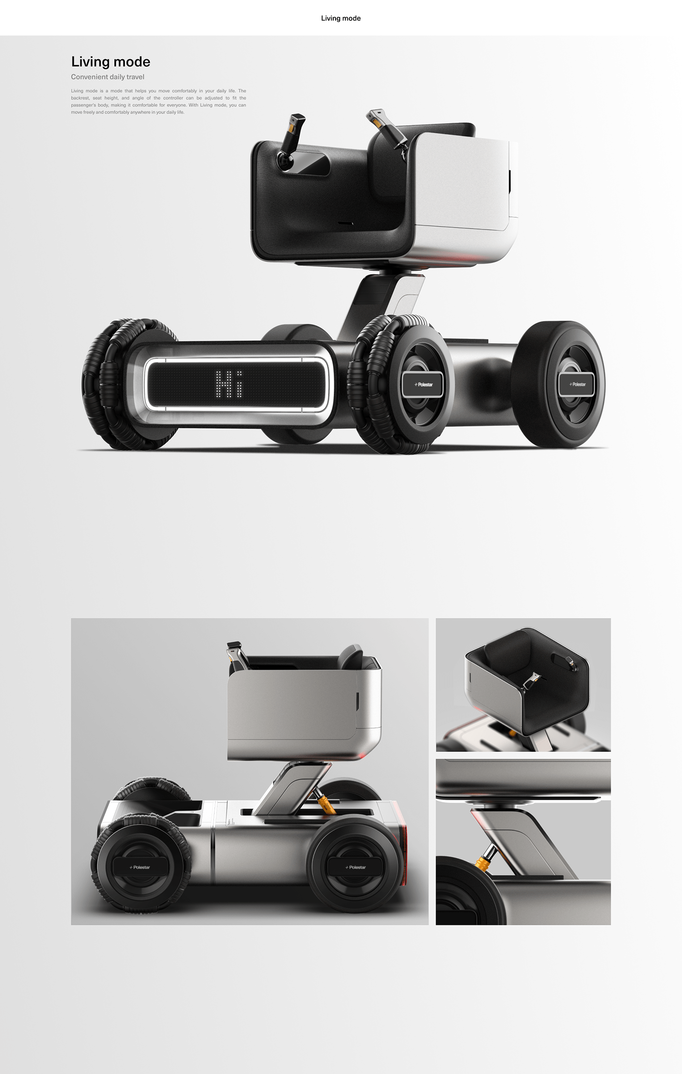 car controller electronic futuristic mobility Mobility Design Polestar product design  weelchair wheel