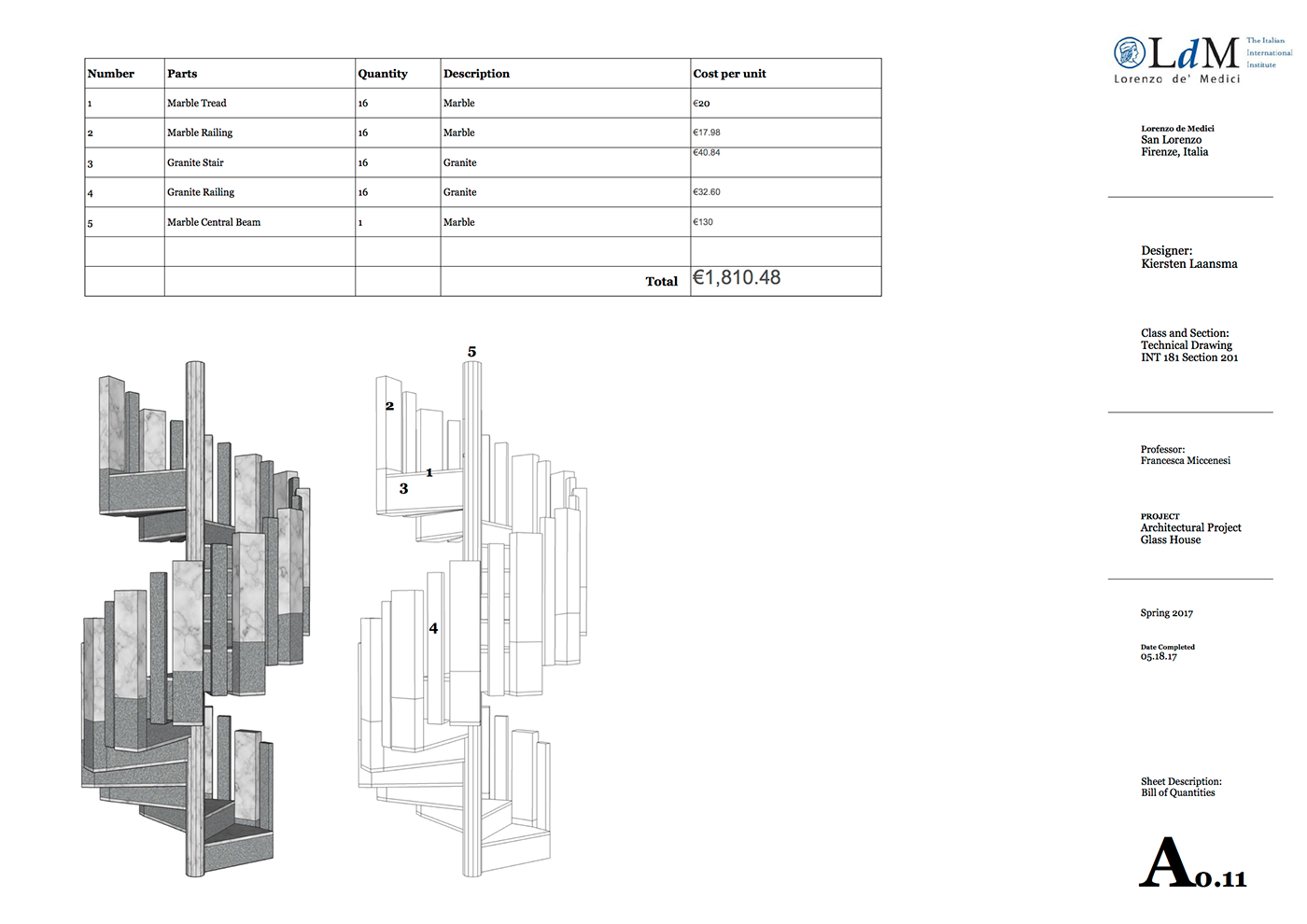 schedule Exploded view rendering construction drawing Bill of Quantities reflected ceiling plan electrical glass