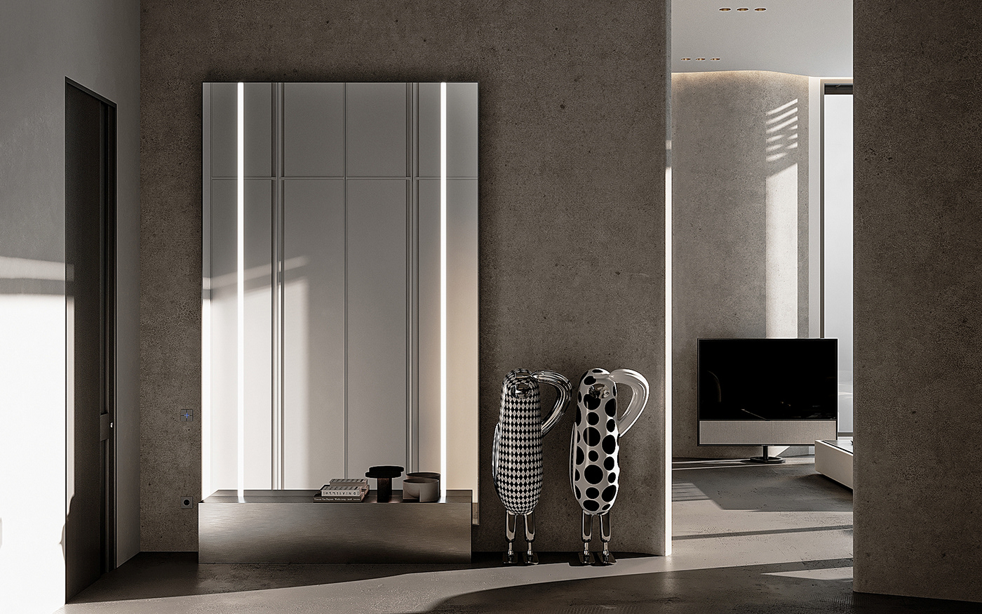3D 3ds max appartment architecture design Interior interior design  kitchen living room visualization