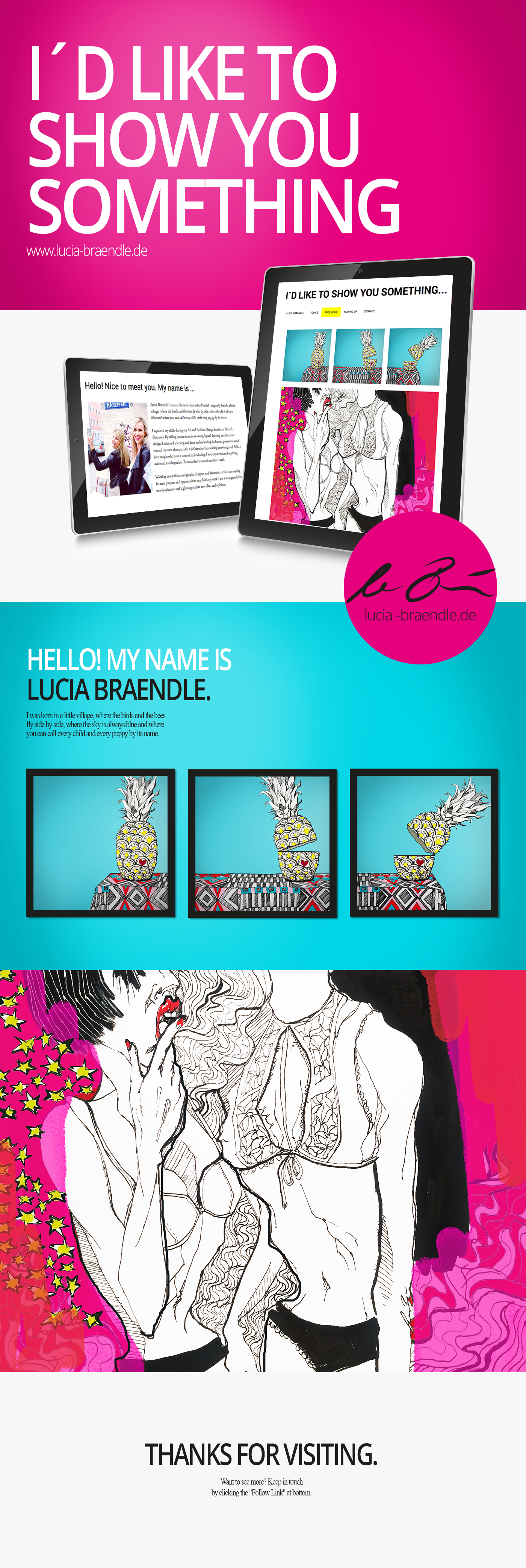 lingerie Web design ananas me ink graphic