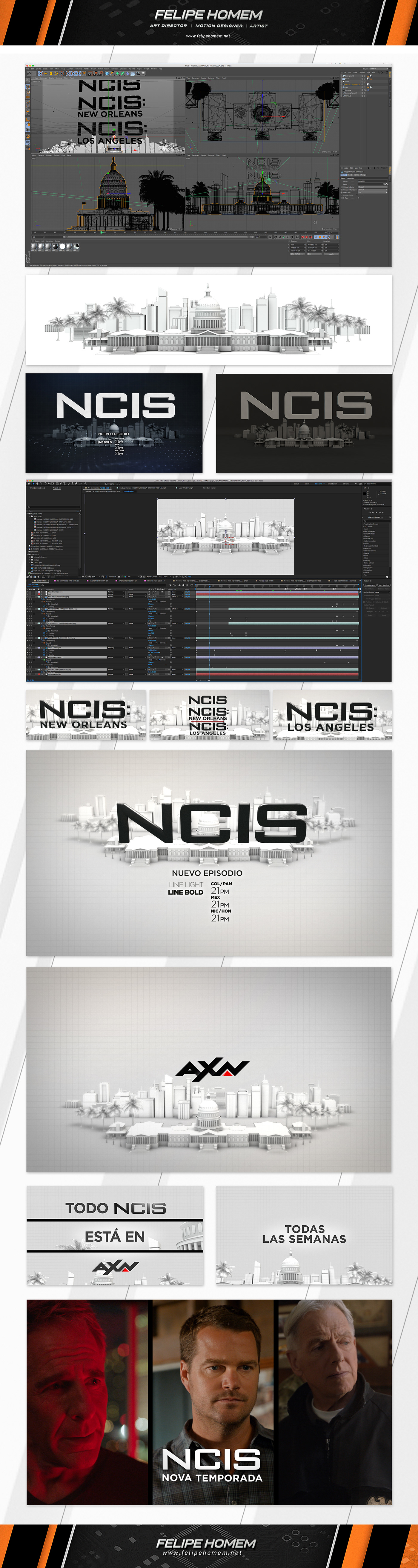 after effects AXN cbs Channel cinema 4d image Naval Criminal NCIS television tv