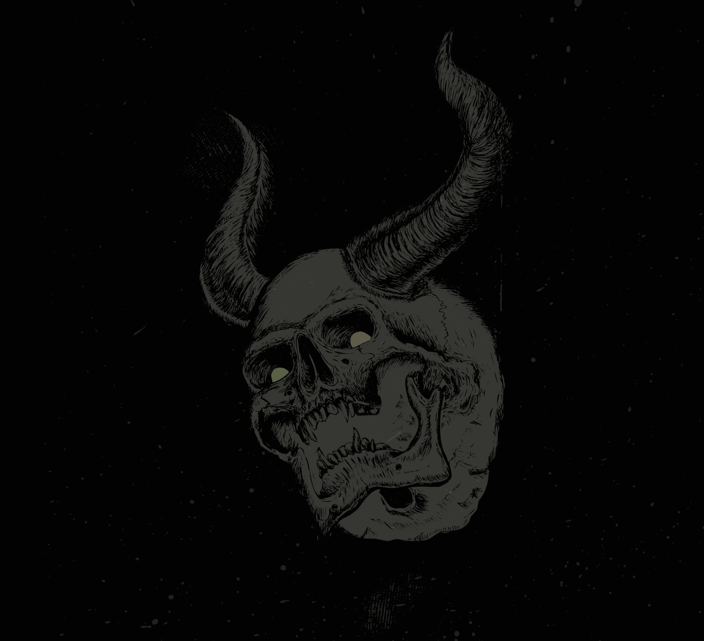 illustrations Drawing  digitalart animated penandink skull