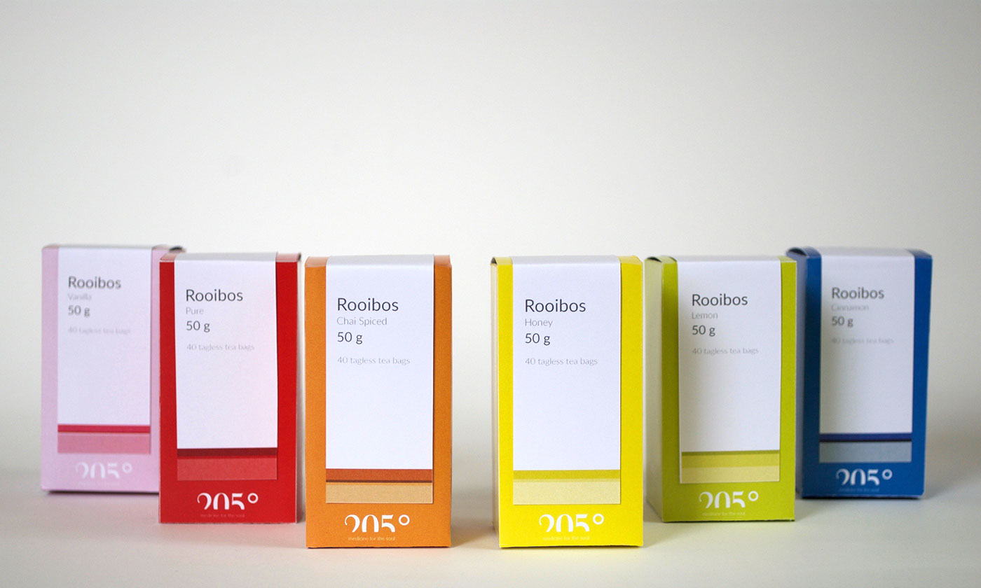 tea rooibos branding  colour Flavours tempreture Packaging box