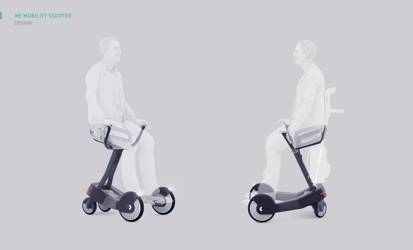 mobility concept electric folding personal Scooter semipublic sharing transportation wheelchair