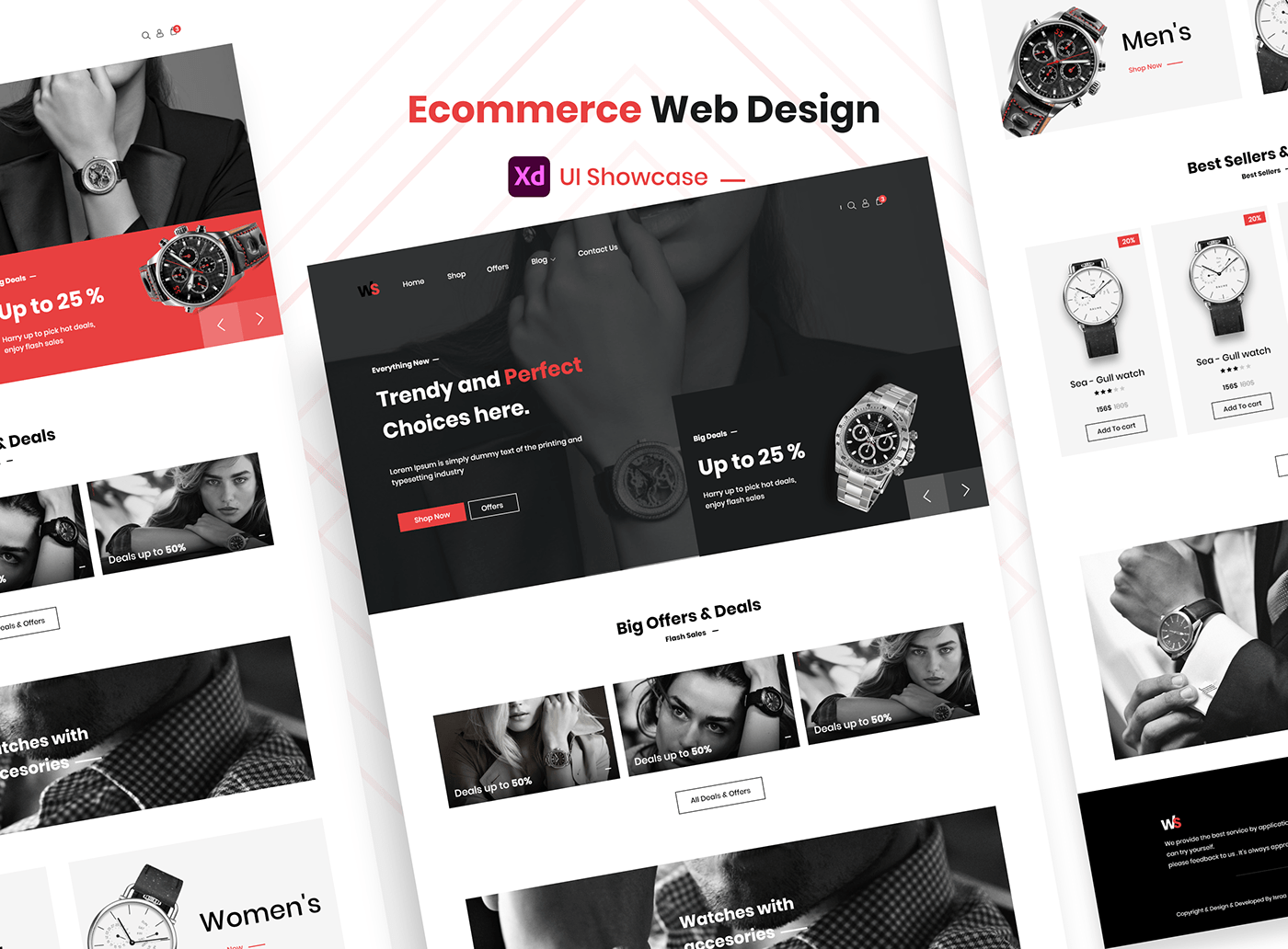 Ecommerce Shopping UI ux visual design Watches Web Web Design  Website xD