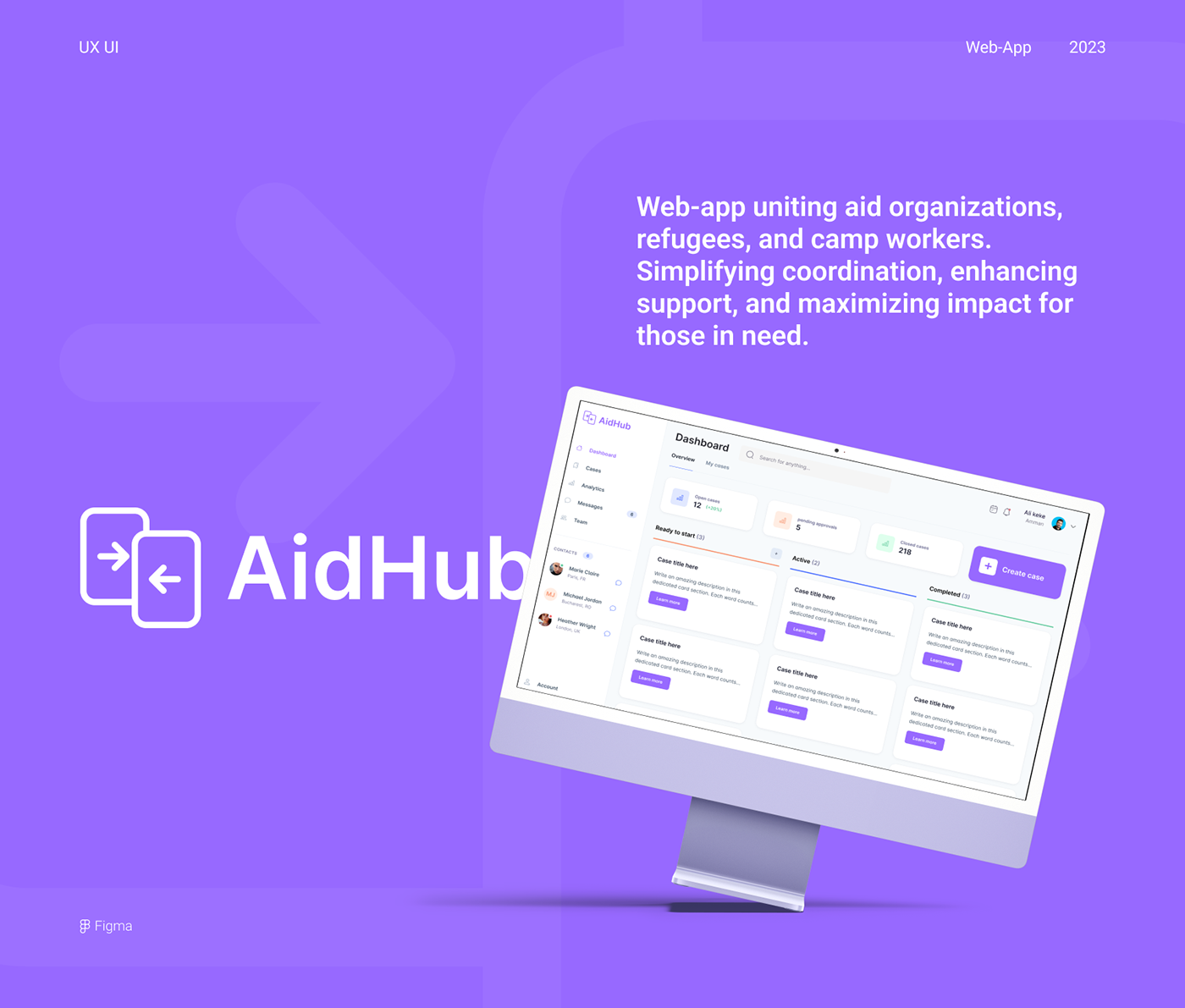 Hub Aid webapp UI/UX user interface Figma app design Case Study