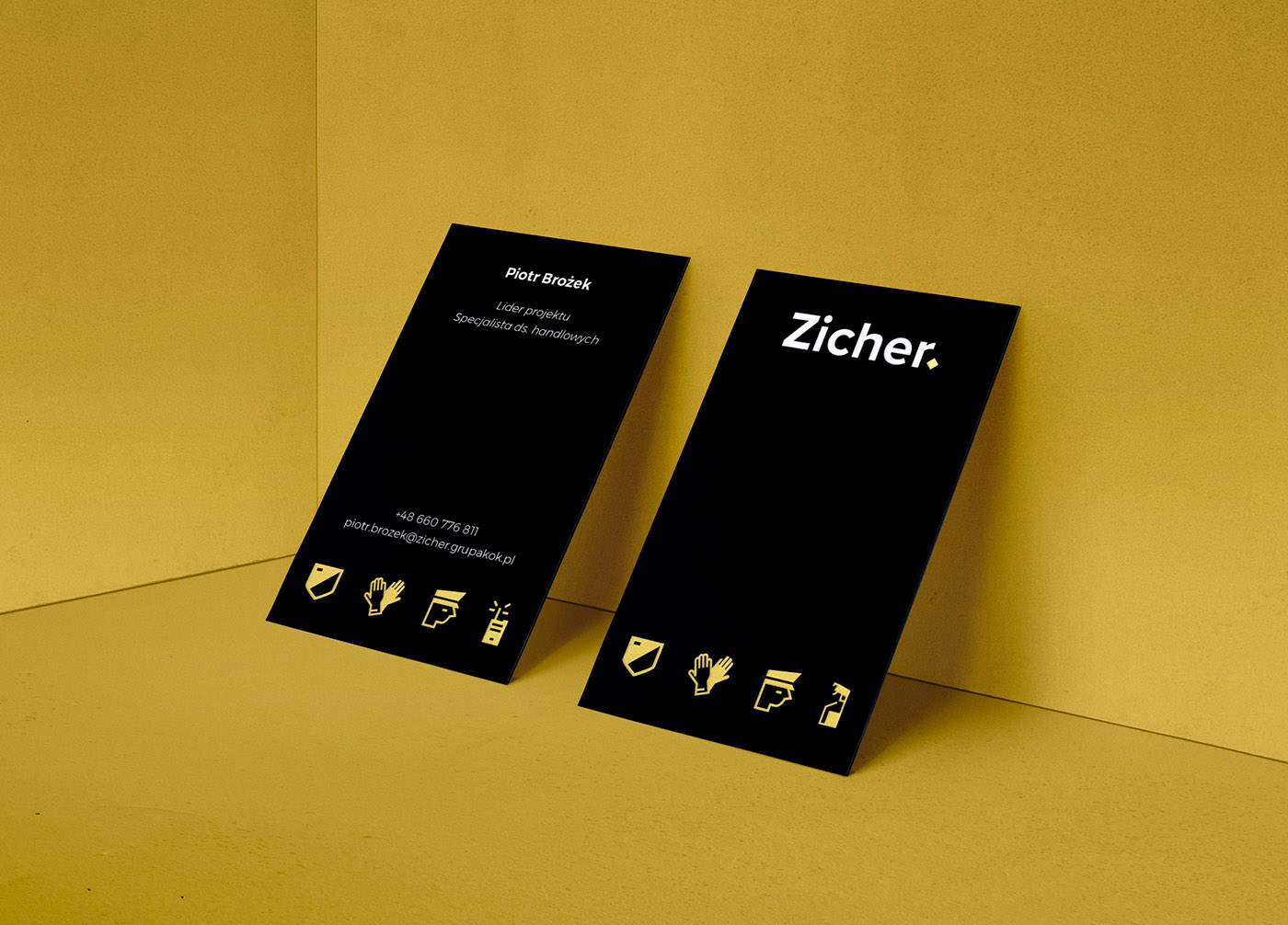 gold logo brand branding  Stationery cards design Minimalism security local