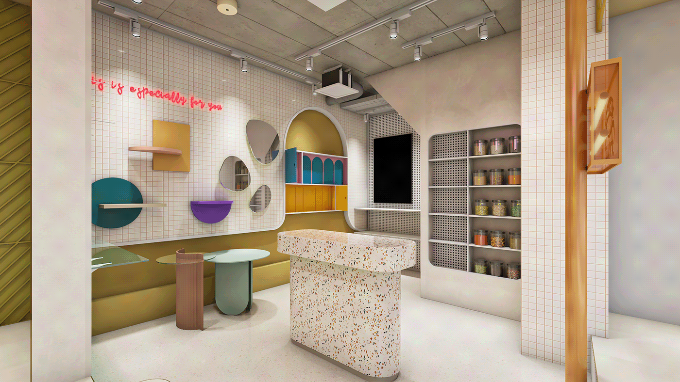 indoor interior design  architecture visualization 3D vray Render modern sweet pastery