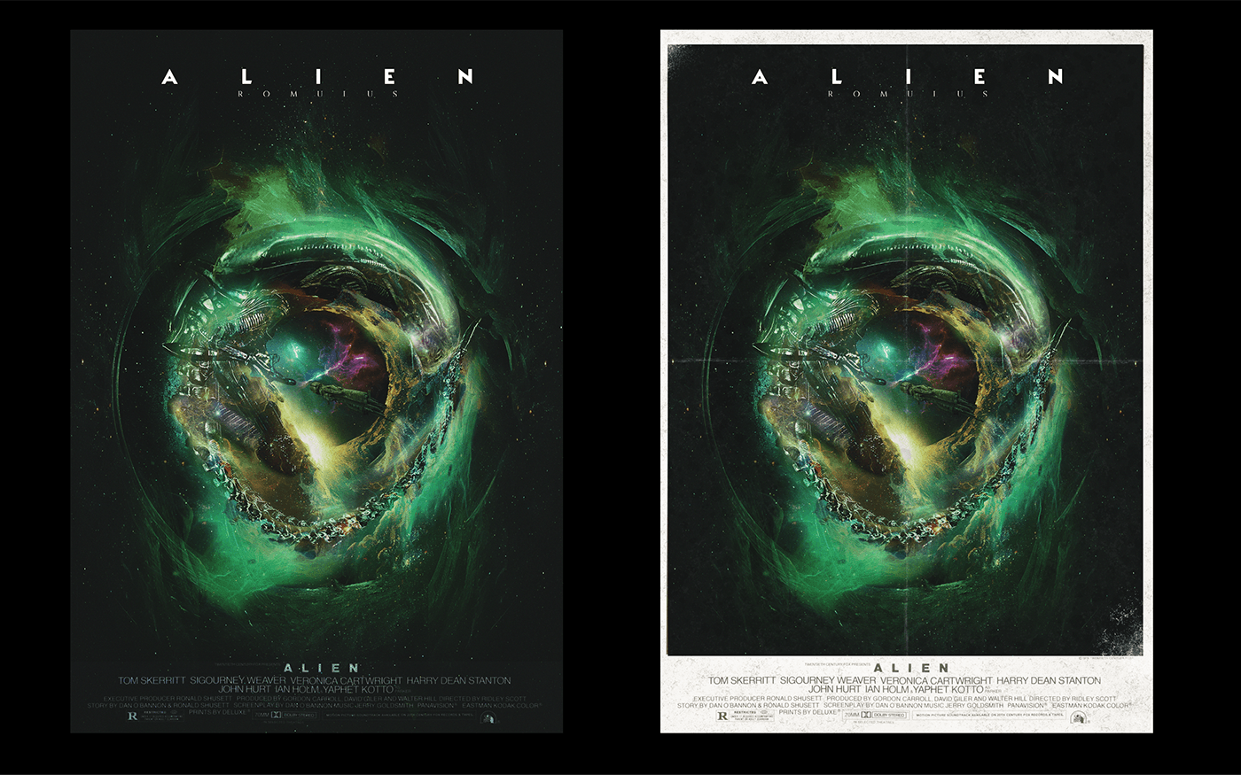 alien Poster Design movie poster Ridley Scott Xenomorph poster photoshop Graphic Designer alternative movie poster Romulus