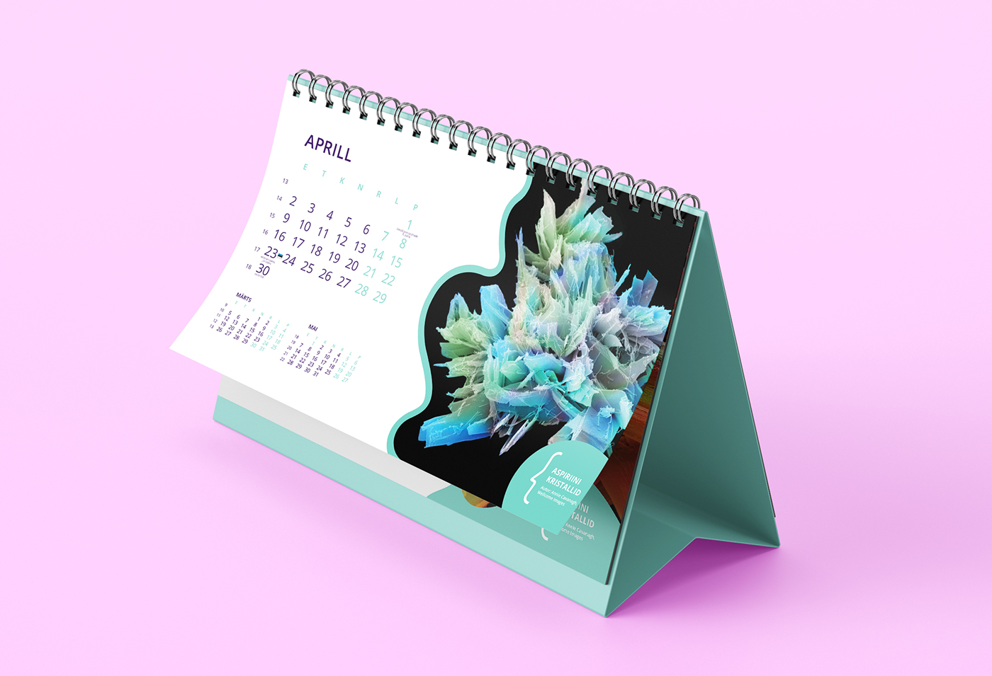 calendar colorful colour medical bright desk calendar graphic design  editorial design  gradient pastel