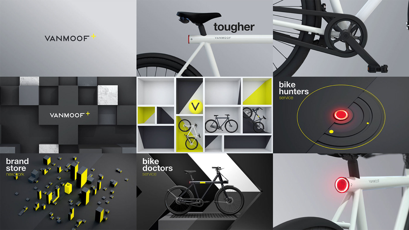 animation  dutch Bike brand vanmoof minimalist photoshop after effects