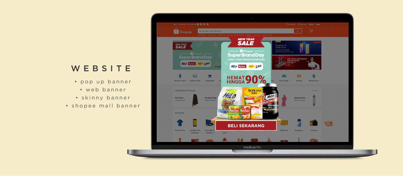 Shopee indonesia Web Design  UI/UX e-commerce campaign social media