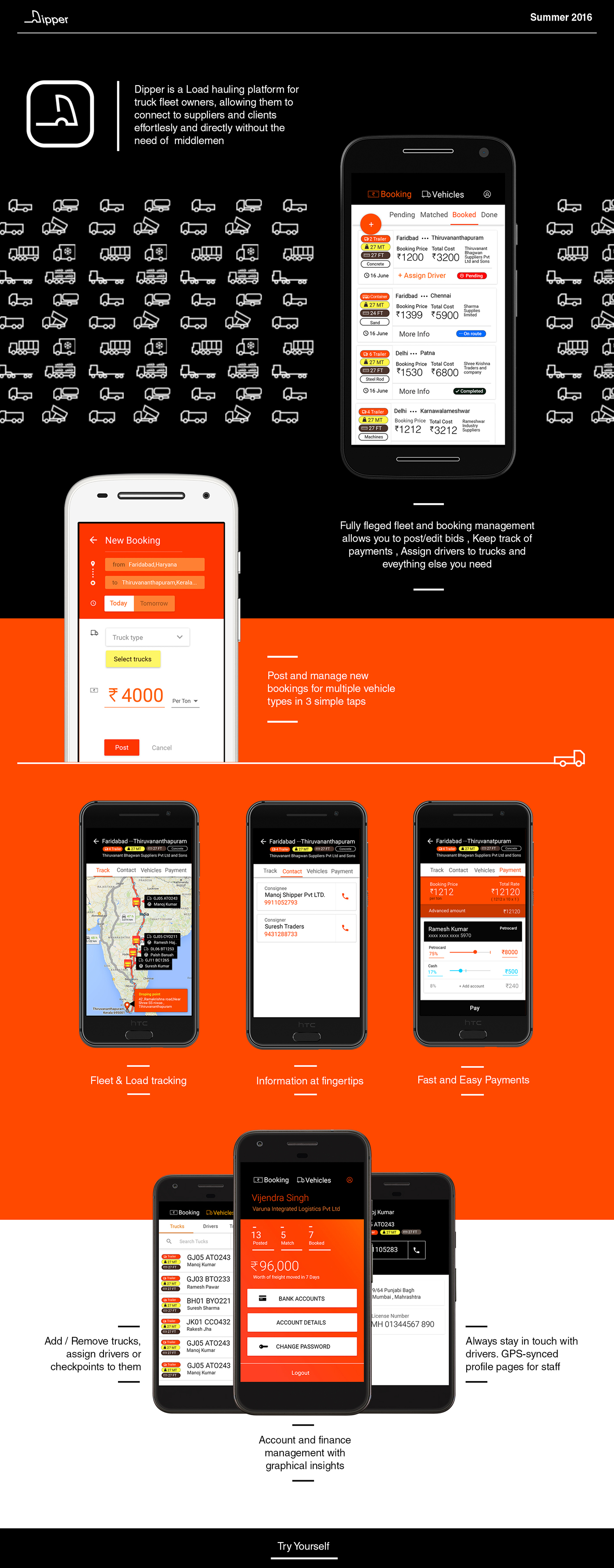 UI ux iconography material design trucking mobile