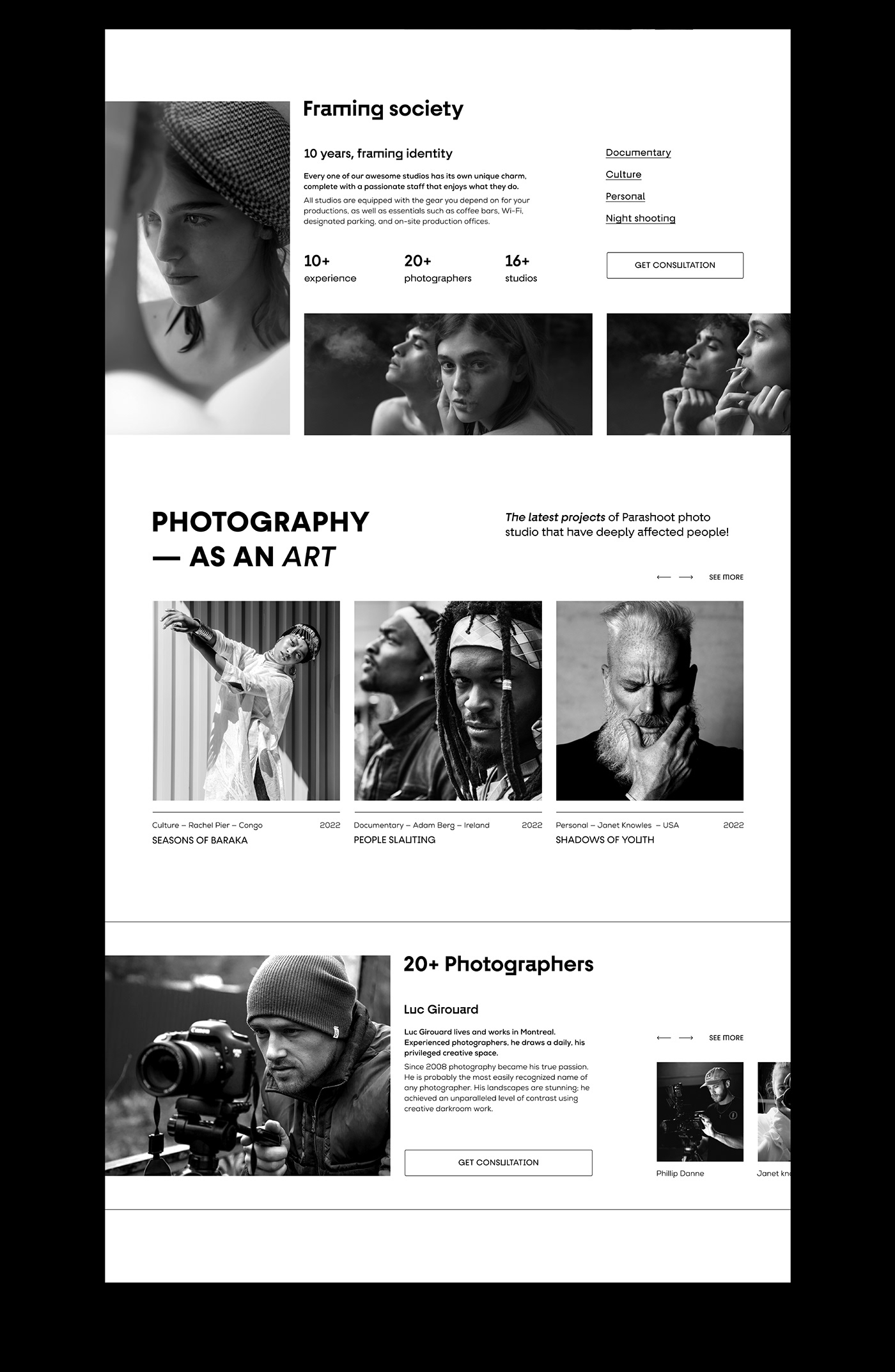 Adaptive brand identity graphic design  interactive mobile adaptation photostudio typography   ui ux Webdesign Website