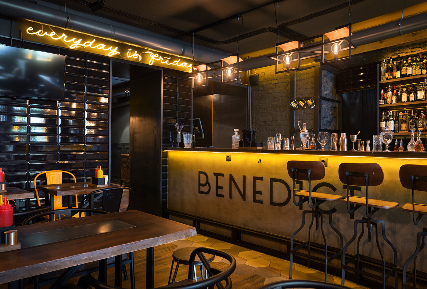 TheGoort Interior design commercial design bar cocktail benedict identity