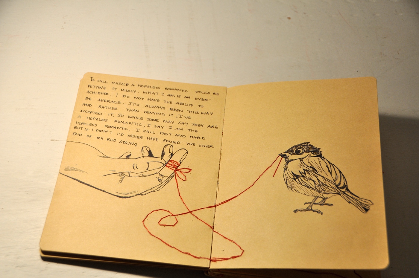 relationship couple story red string Drawing  art design handmade Book Arts