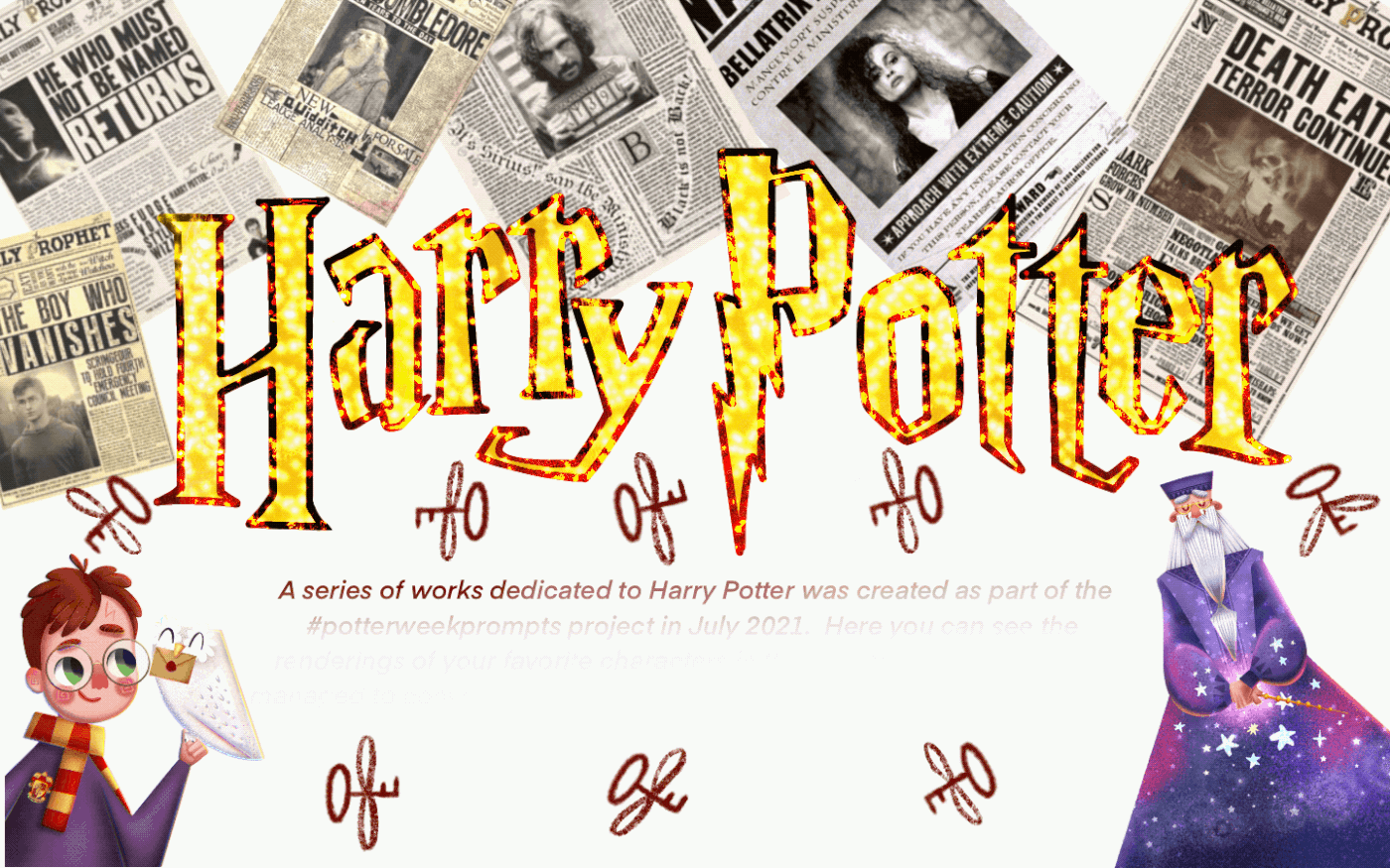 Character design  children illustrator dumbledore harrypotter hermione illustrations Jinny Weasley kidlit luna lovegood Ron Weasley