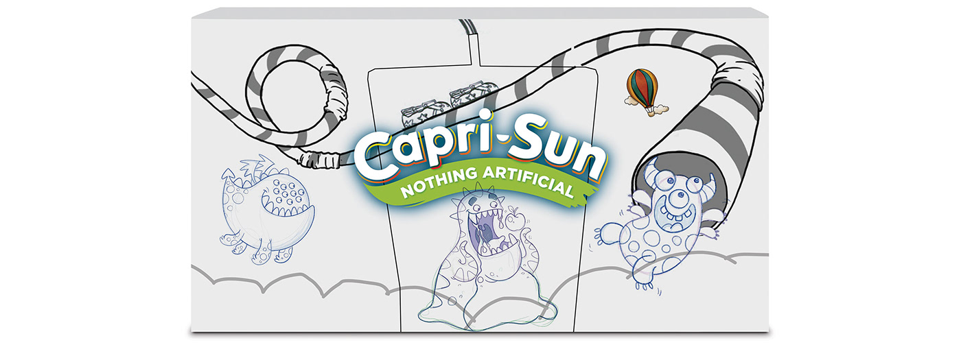 cartoon Character design  concept art fantasy monsters characters Capri-Sun juice Packaging