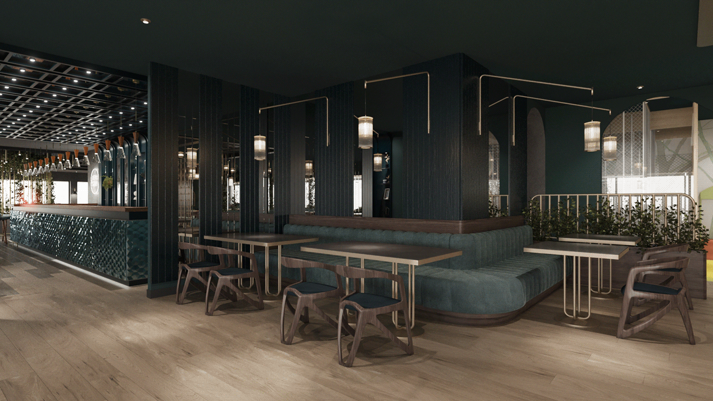 archviz bar cafe interior design  restaurant visualization