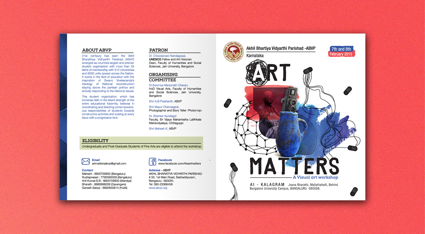 art brochure India bangalore Invitation Workshop print design creative Students Education