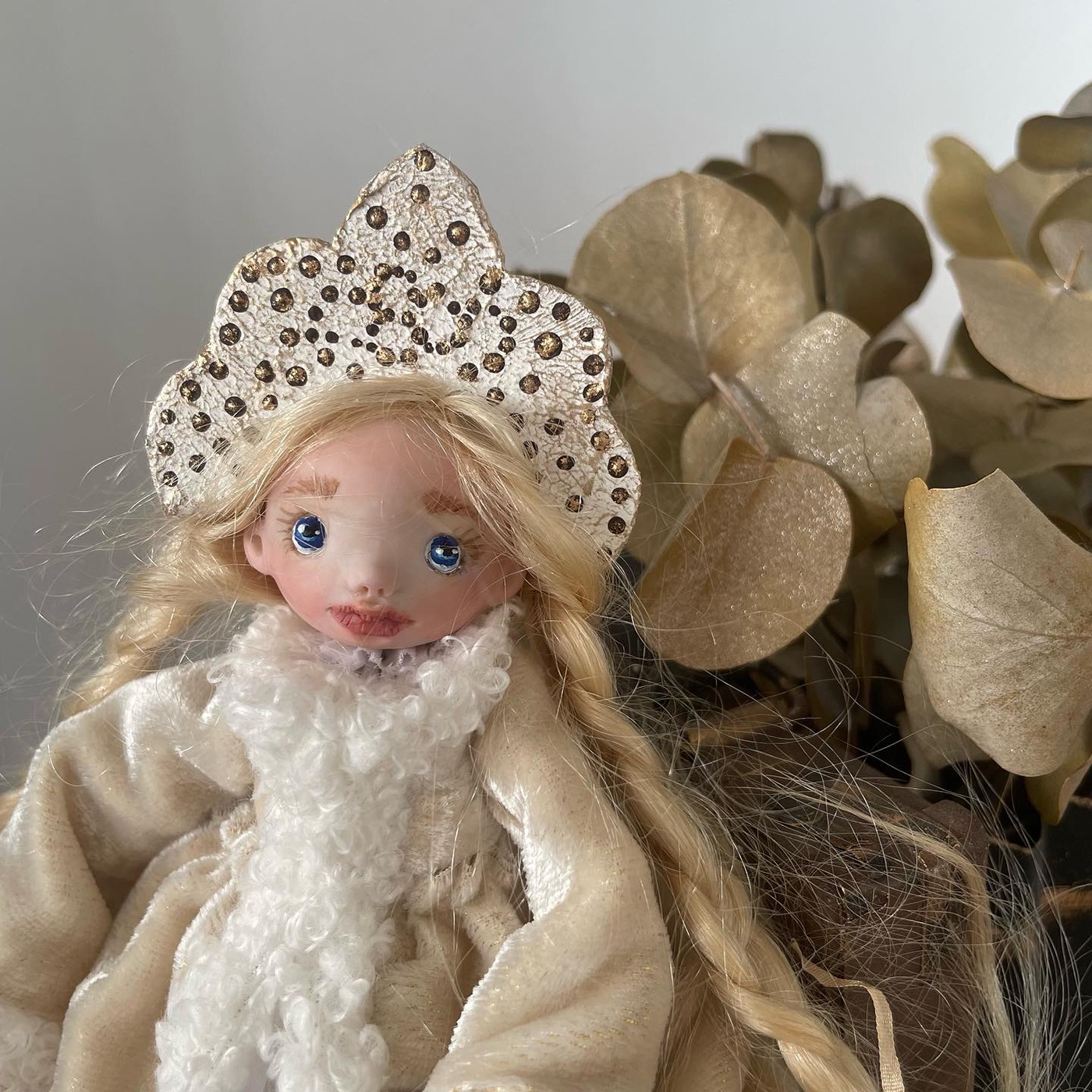 авторская кукла миниатюра подвес Снегурочка