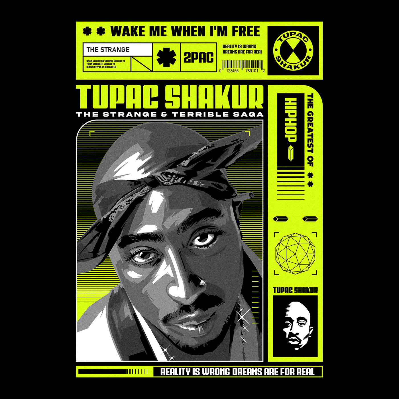 tupac Tupac Shakur hip hop rap music artwork concept art digital illustration art ILLUSTRATION 