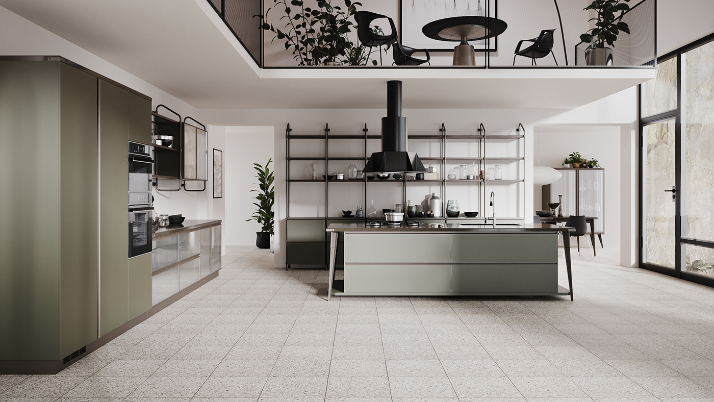 design corona renderer Quixel MegaScans Scavolini kitchen Render visualization 3D