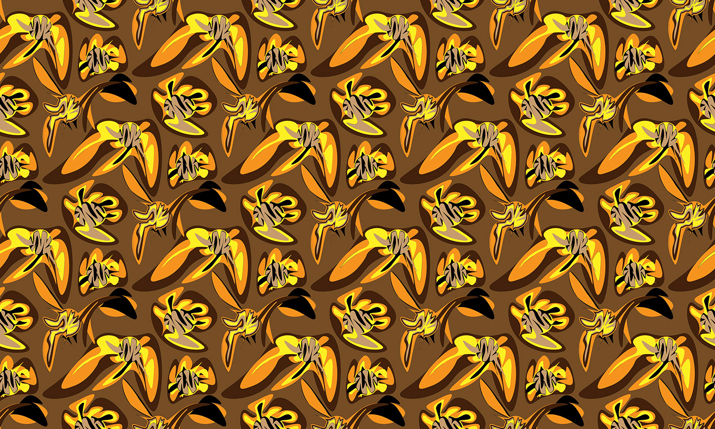 vector Graphic Designer seamless pattern wallpaper background fantasy art african yellow orange etno